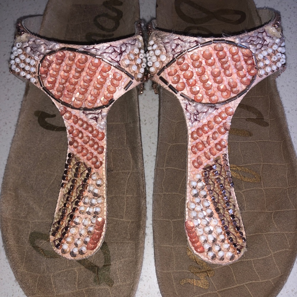 Women's Sam Edelman Olivie 4 Beaded Cork Wedge Sandal, Women Size 9..no box